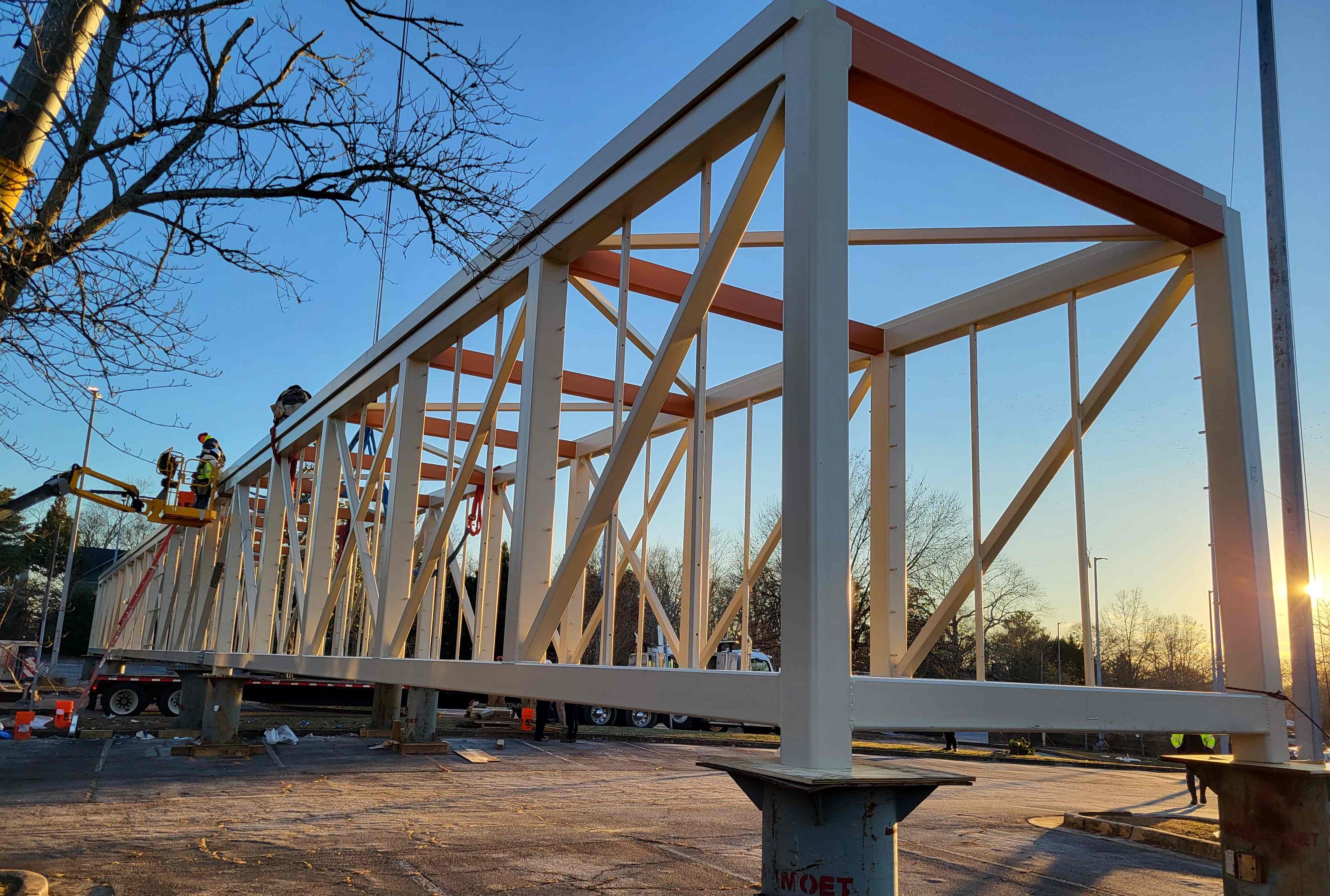 New south bridge Staged in south parking lot CROPPED
